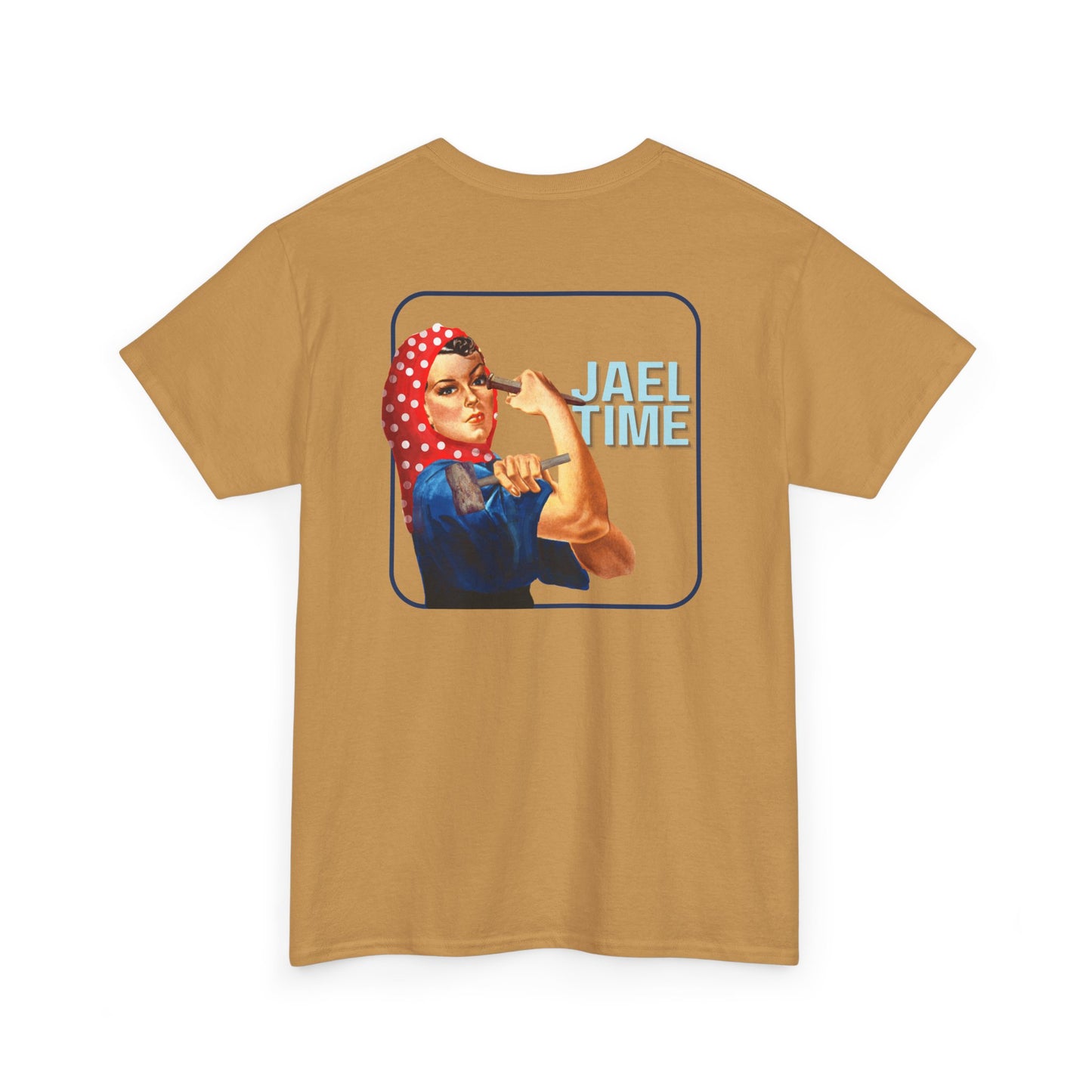 'Jael Time' Humorous Bible Story T-Shirt with Tent Peg and Hammer Design Cotton Tee