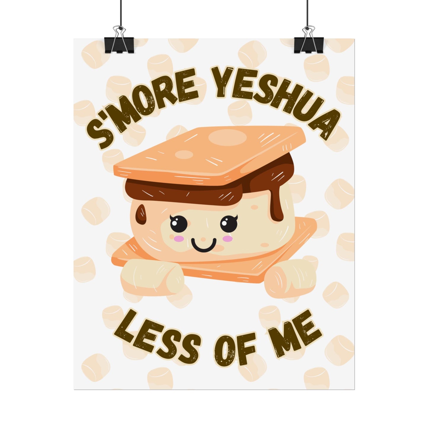 Cute S'more Yeshua Rolled Poster, Whimsical Wall Art, Sweet Kitchen Decor, Playful Gift Idea, Kids Room Wall Art