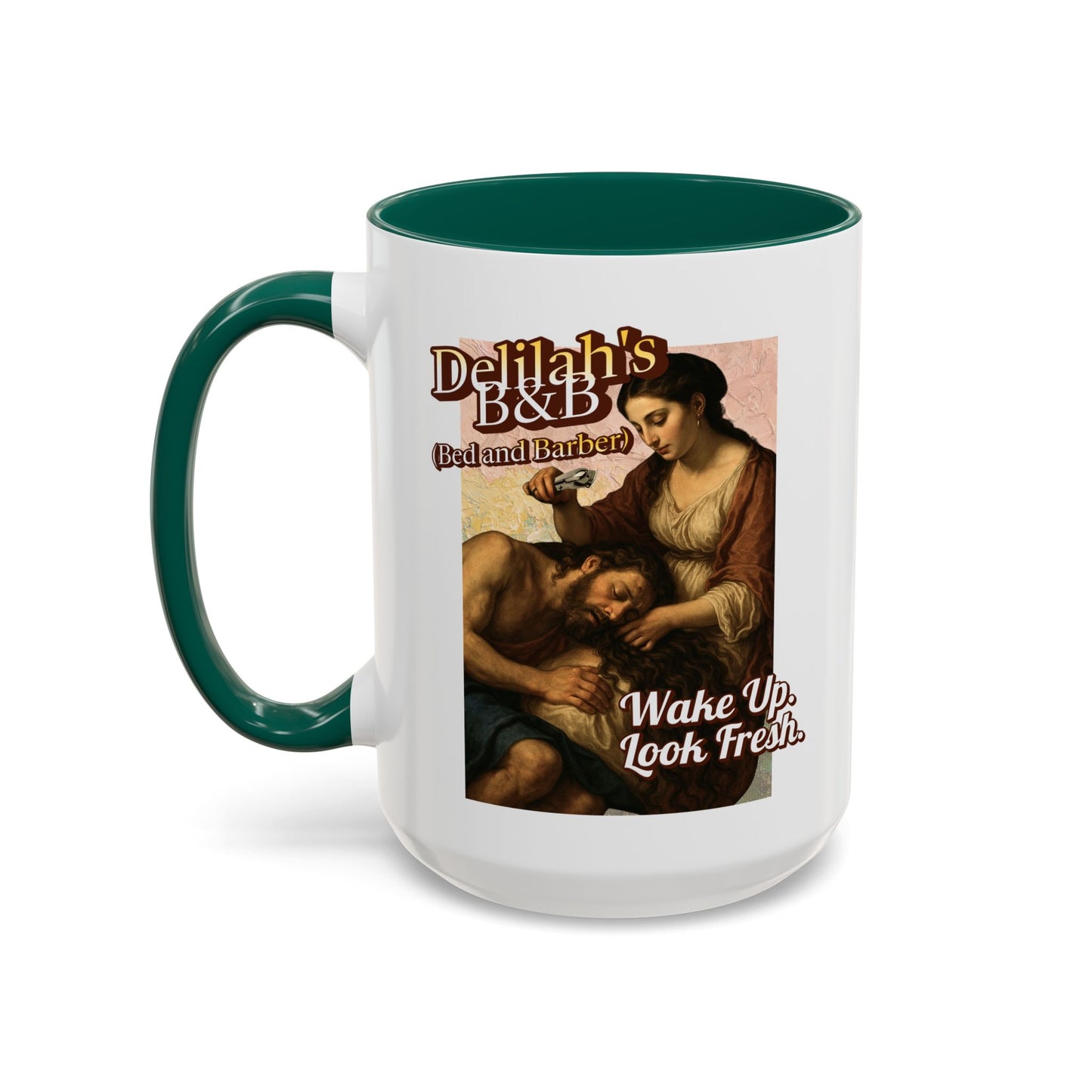 Funny Vintage Sampson Delilah's B&B Coffee Mug Bible Humor