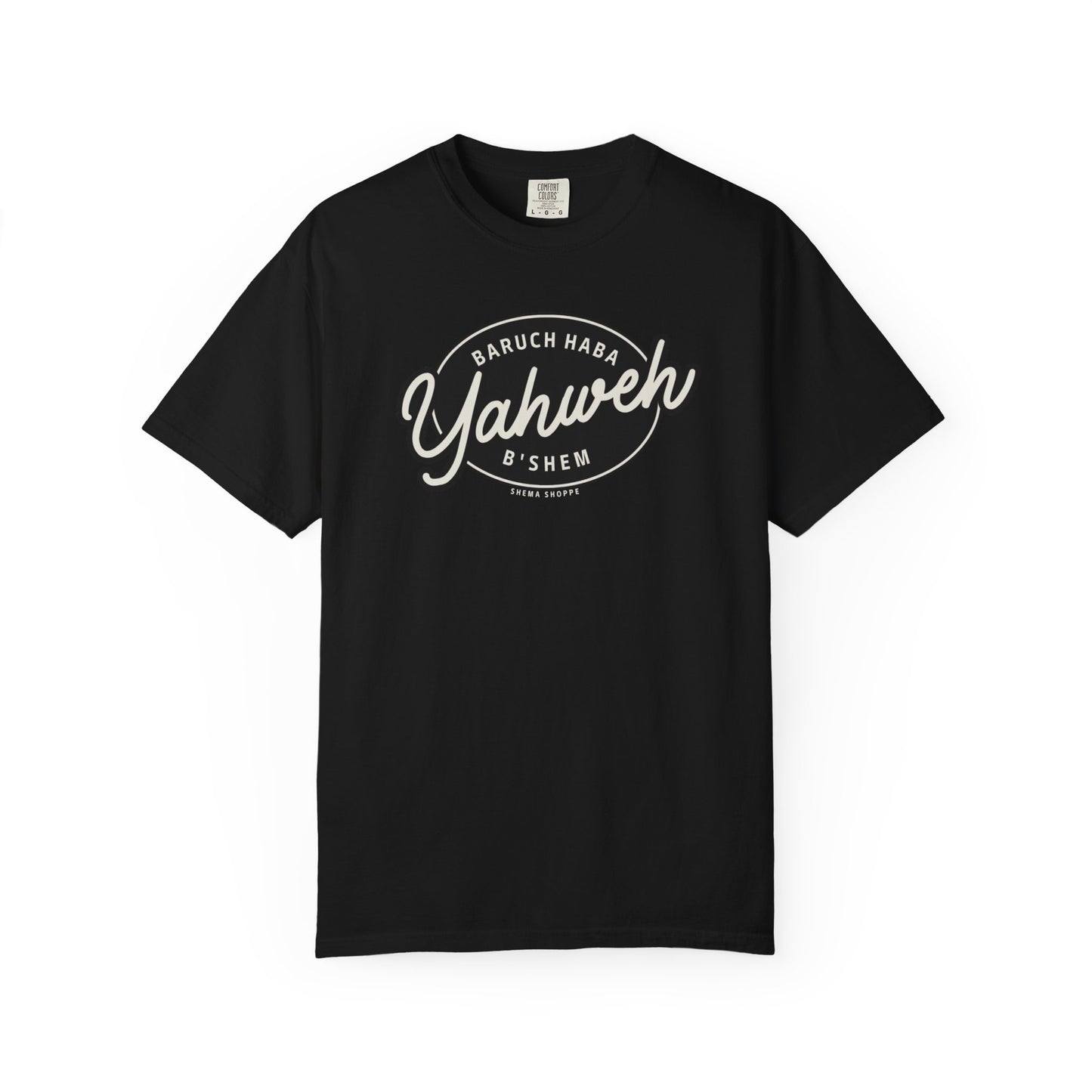 Cotton Tee Baruch Haba B'Shem Yahweh Unisex Garment-Dyed T-shirt