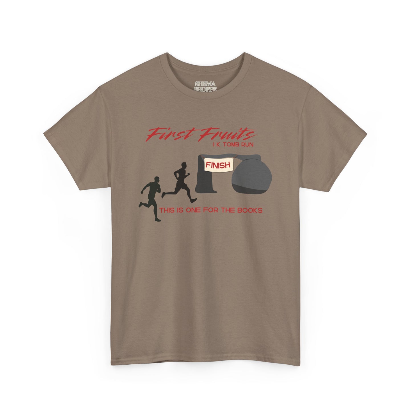 First Fruits 1k Tomb Run Unisex Tee - Funny Biblical Design