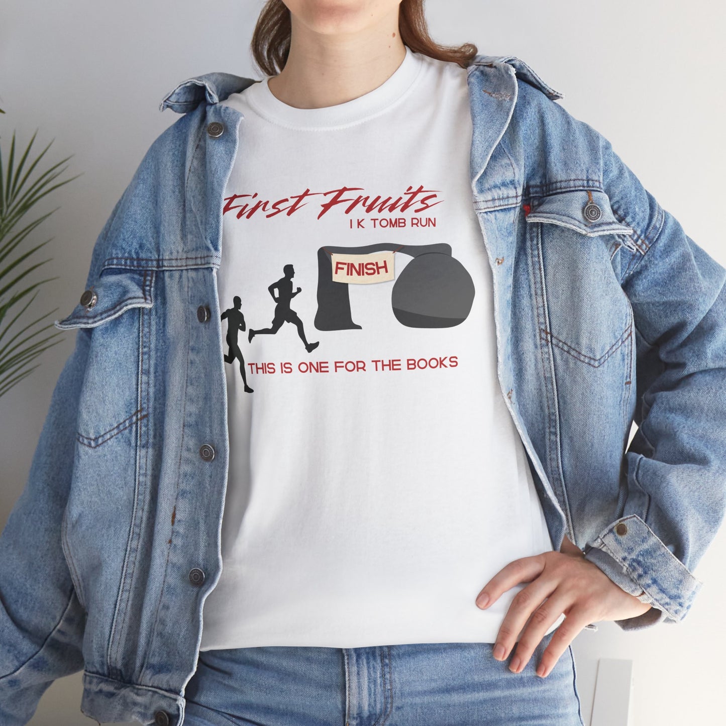 First Fruits 1k Tomb Run Unisex Tee - Funny Biblical Design