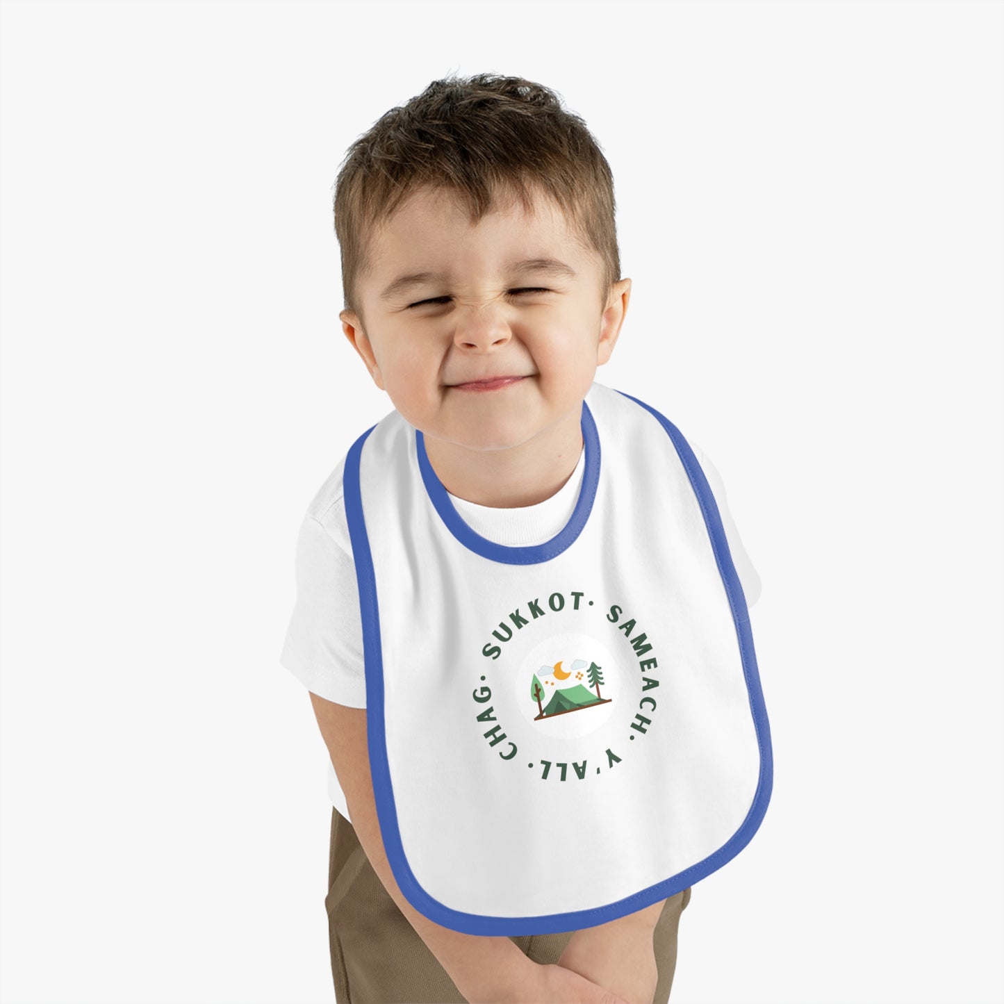 Chag Sukkot Y'all Baby Contrast Trim Jersey Bib