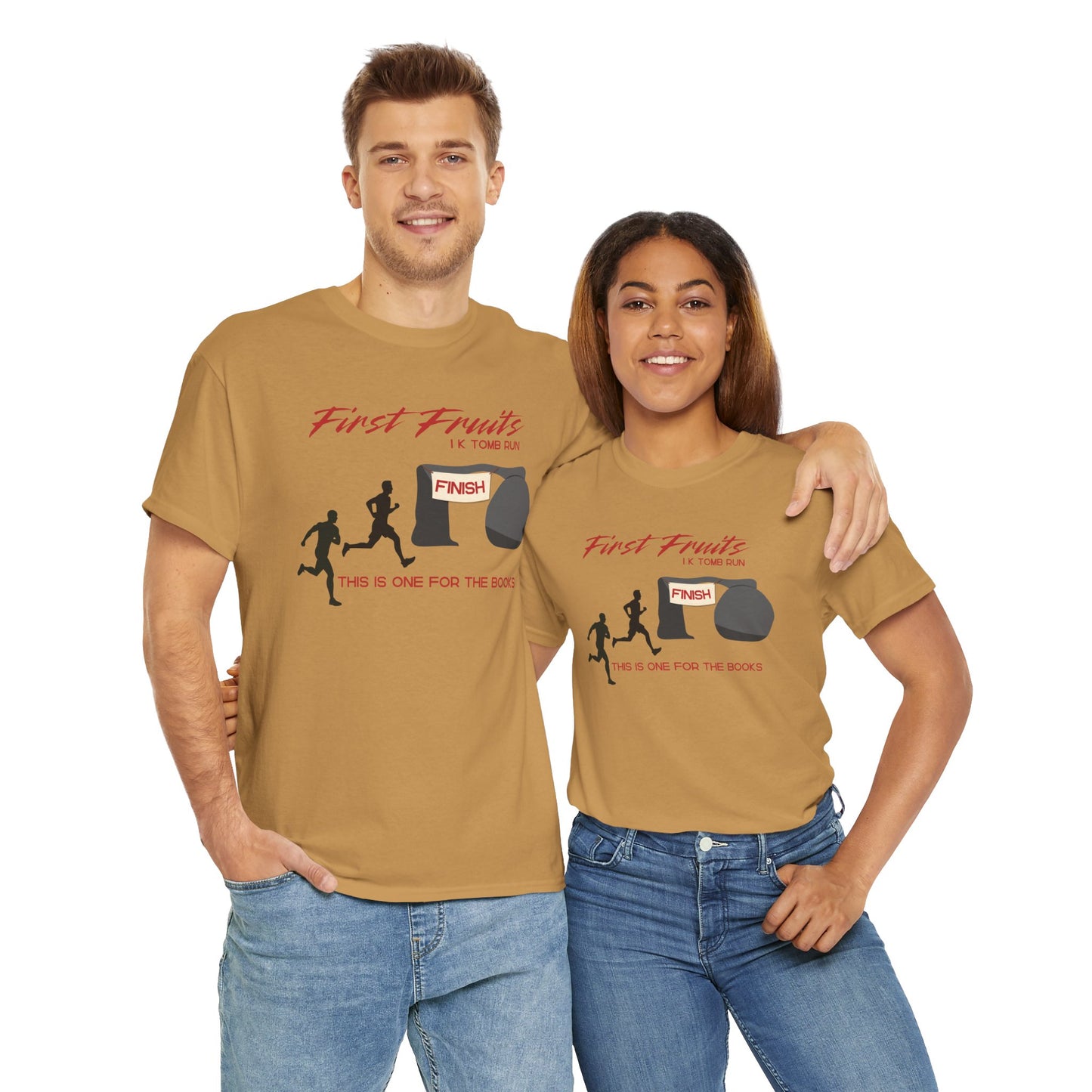 First Fruits 1k Tomb Run Unisex Tee - Funny Biblical Design
