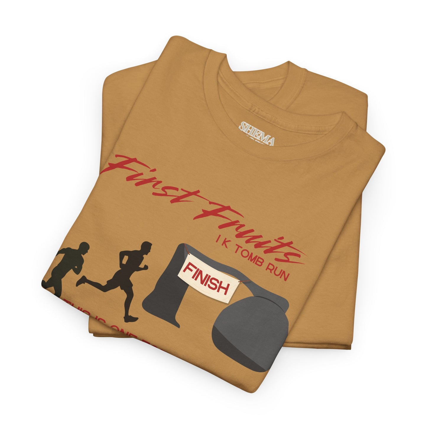 First Fruits 1k Tomb Run Unisex Tee - Funny Biblical Design