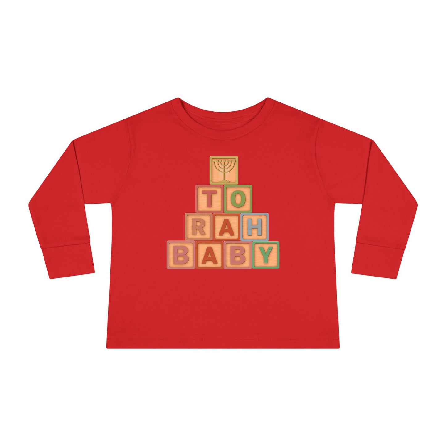 Torah Baby Menorah Blocks- Toddler Long Sleeve Tee