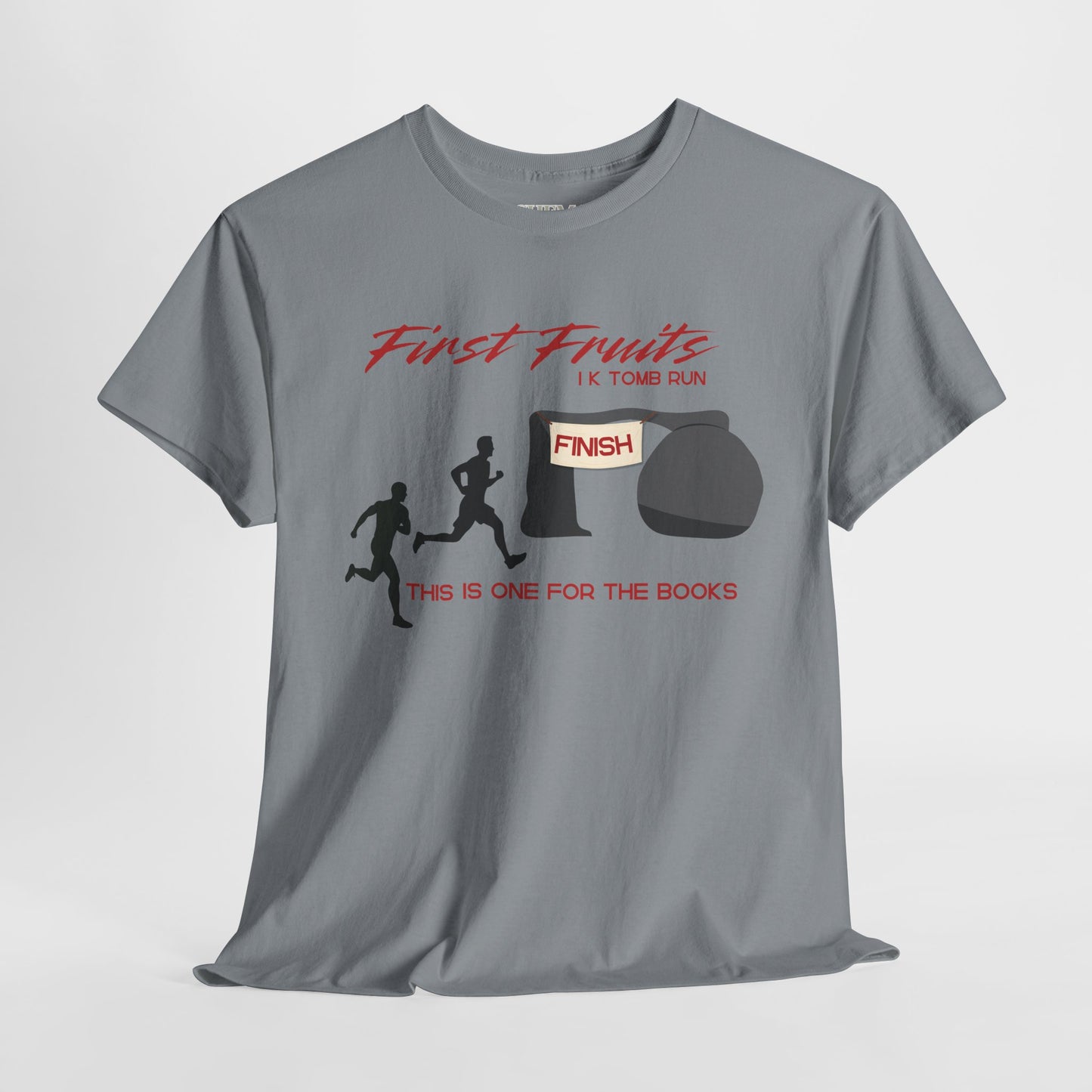 First Fruits 1k Tomb Run Unisex Tee - Funny Biblical Design