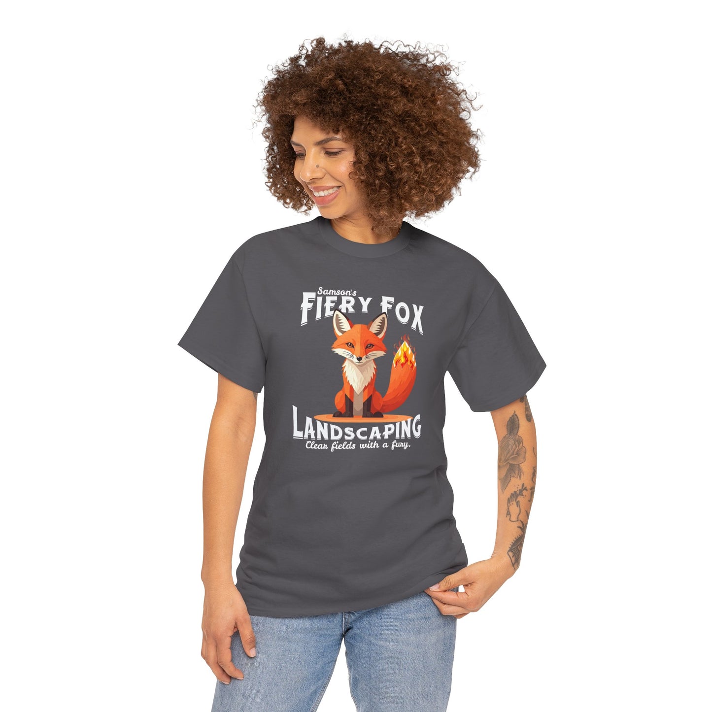 Fiery Fox Landscaping Unisex Heavy Cotton Tee - dark shades