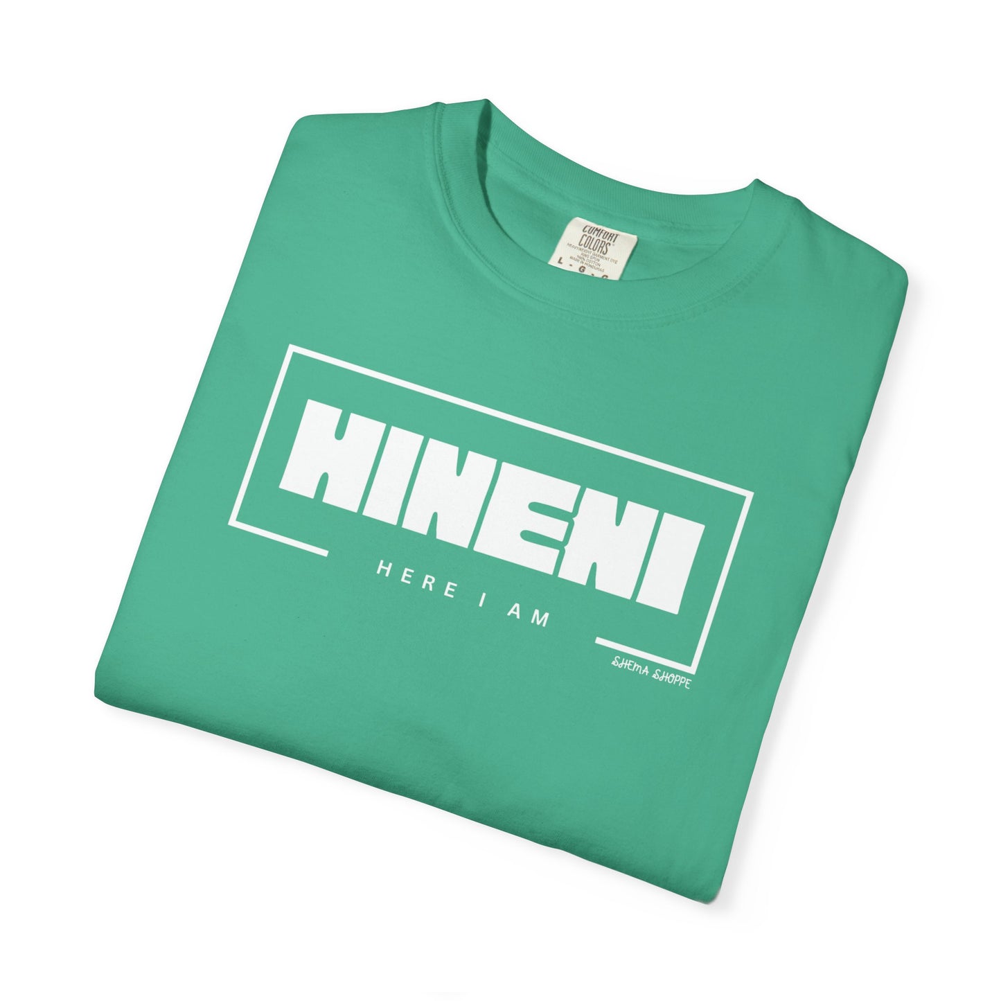 Hineni Hebrew Unisex T-Shirt - Here I am Comfort Color Cotton Shirt