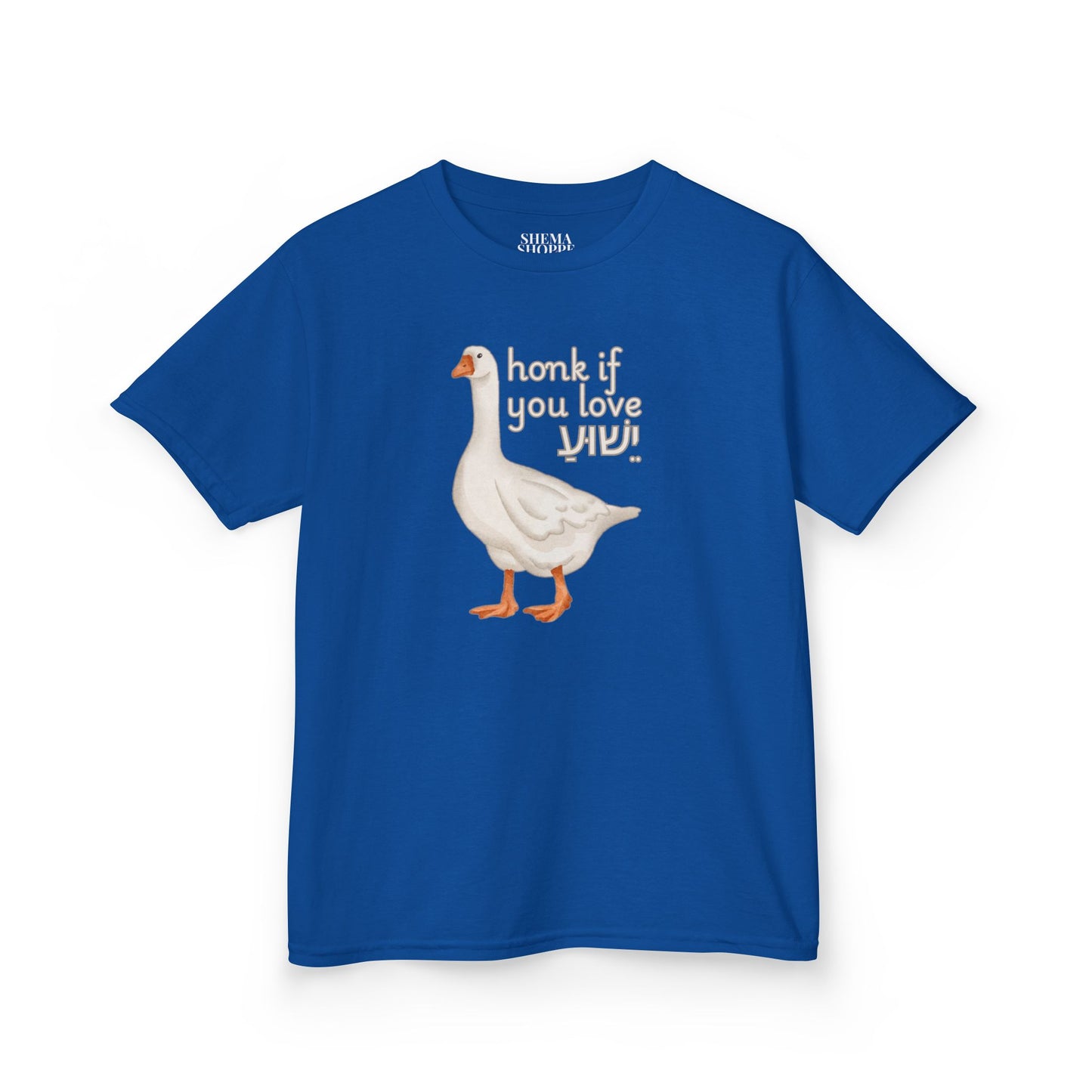 Kids Tee Honk if you Love Yeshua - Goose Print