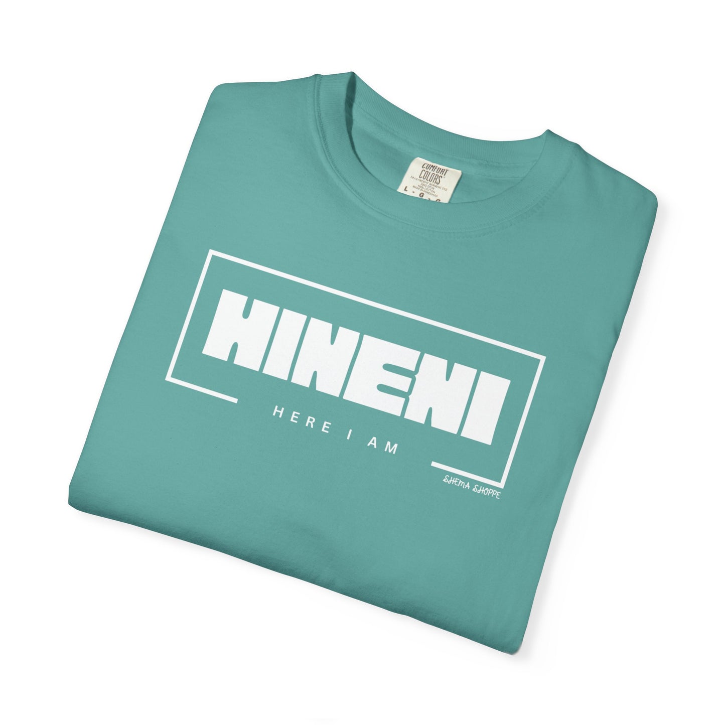 Hineni Hebrew Unisex T-Shirt - Here I am Comfort Color Cotton Shirt