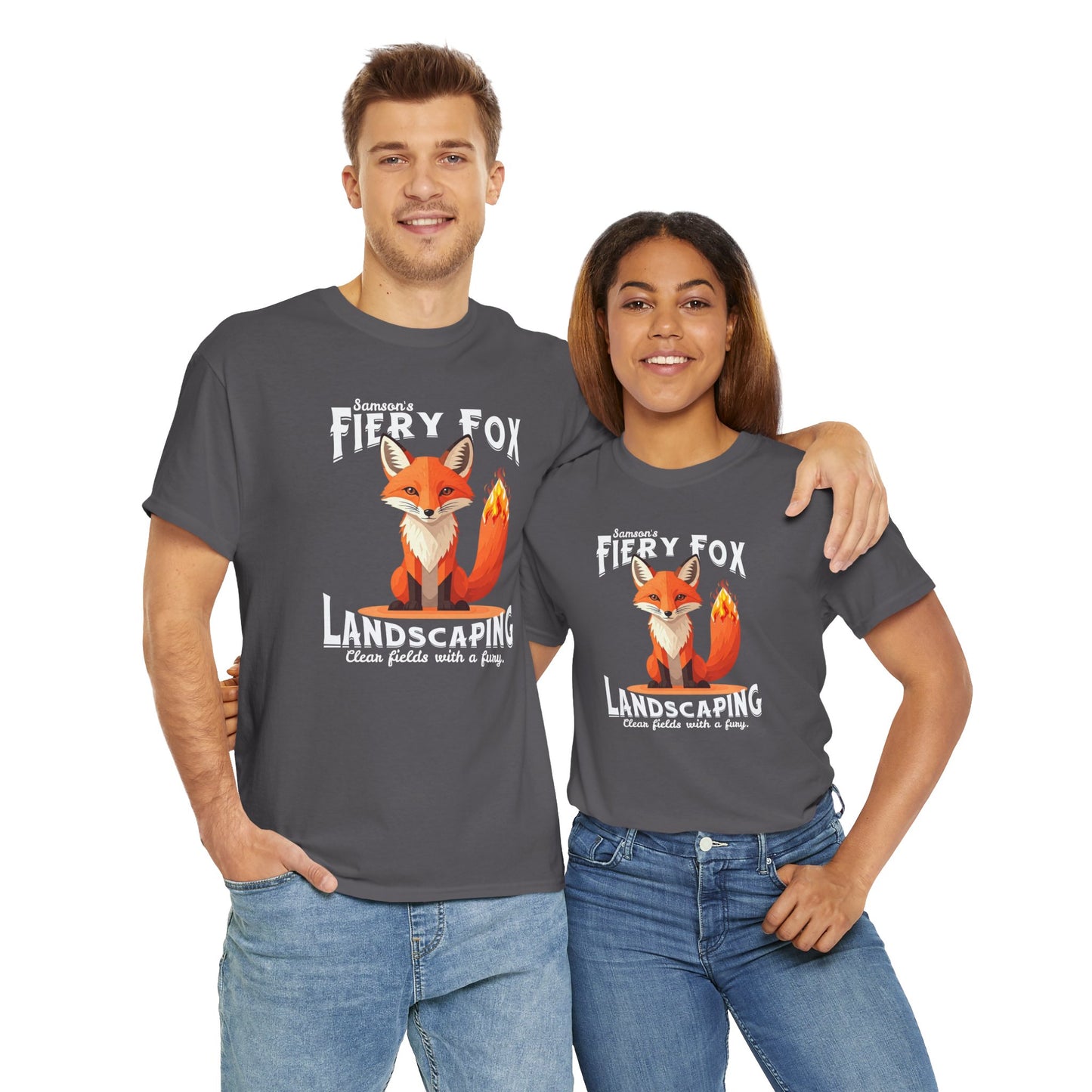 Fiery Fox Landscaping Unisex Heavy Cotton Tee - dark shades