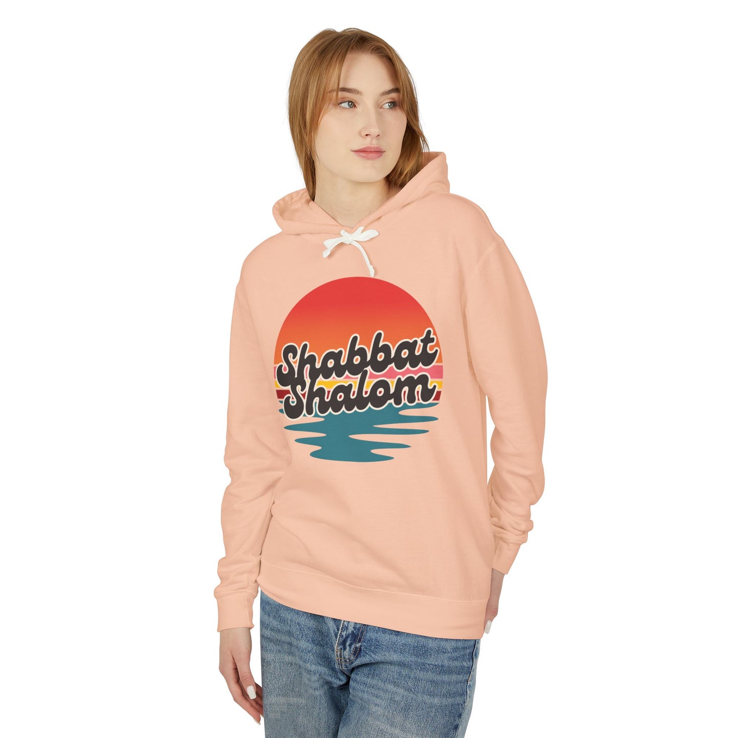 Shabbat Shalom Hoodie, Lightweight Hooded Sweatshirt, Unisex Spiritual Apparel, Torah Life, Cozy Shabbat Wear