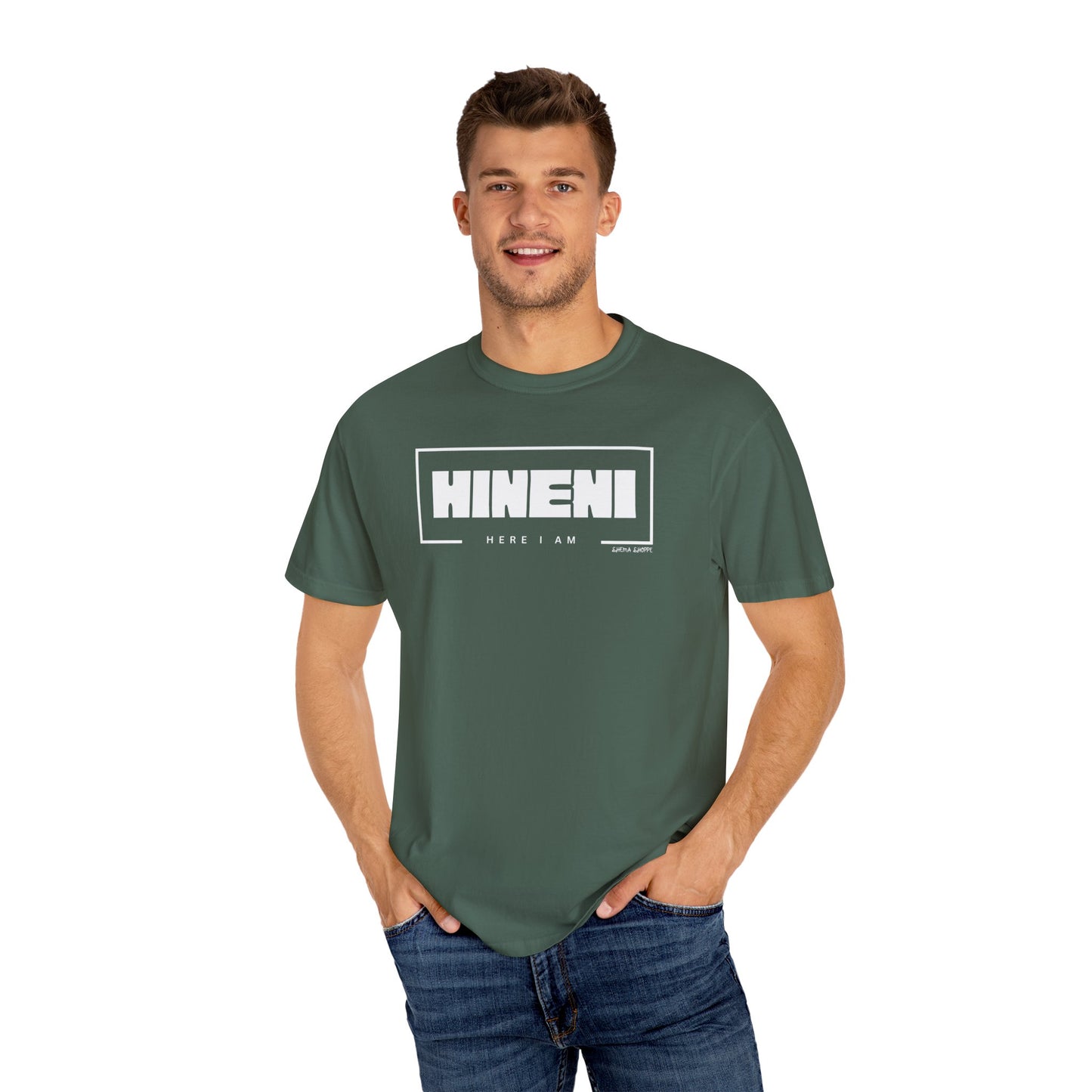 Hineni Hebrew Unisex T-Shirt - Here I am Comfort Color Cotton Shirt