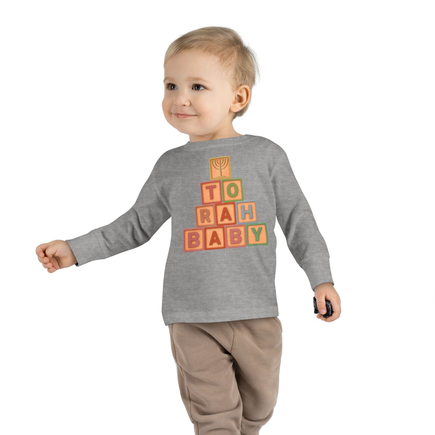 Torah Baby Menorah Blocks- Toddler Long Sleeve Tee