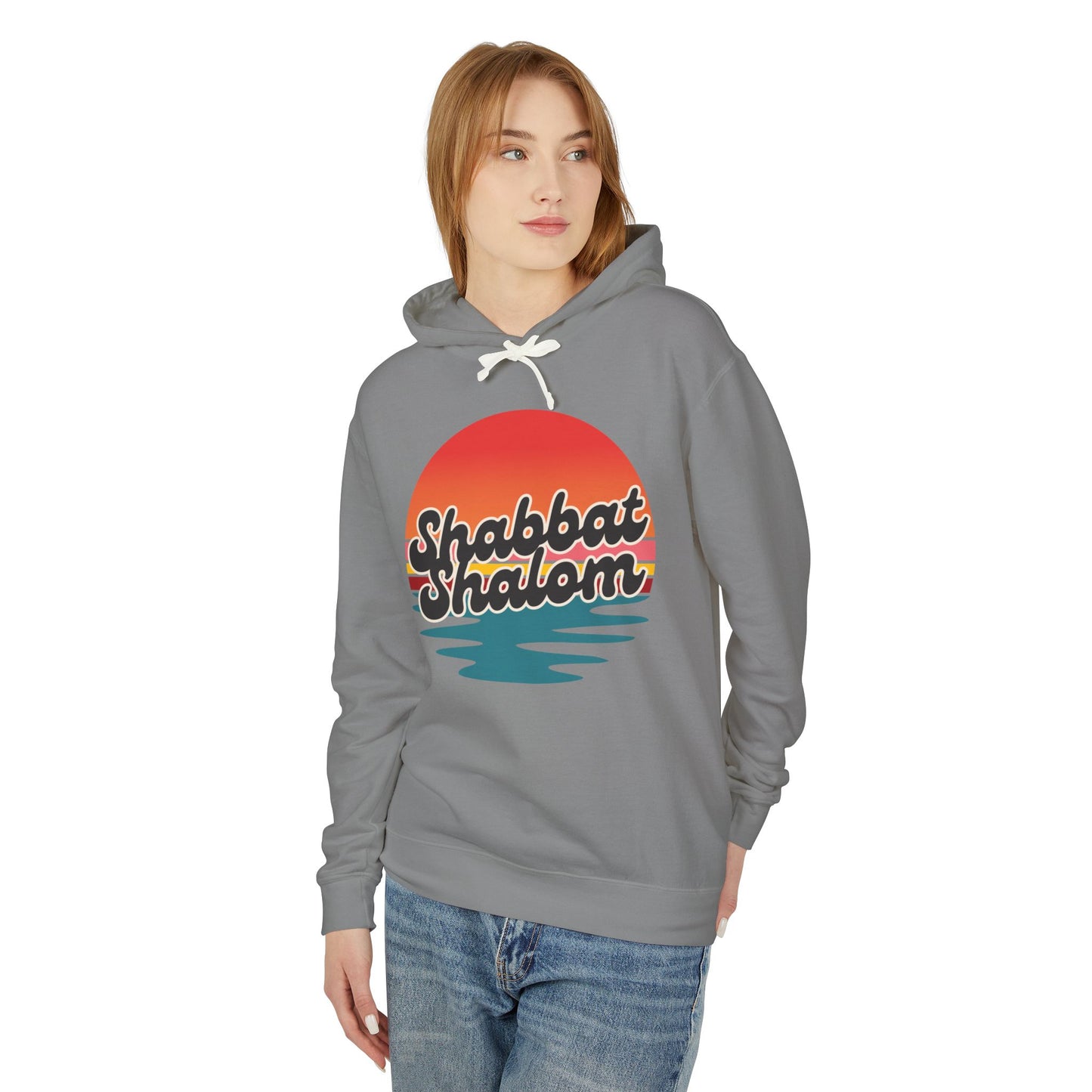 Shabbat Shalom Hoodie, Lightweight Hooded Sweatshirt, Unisex Spiritual Apparel, Torah Life, Cozy Shabbat Wear