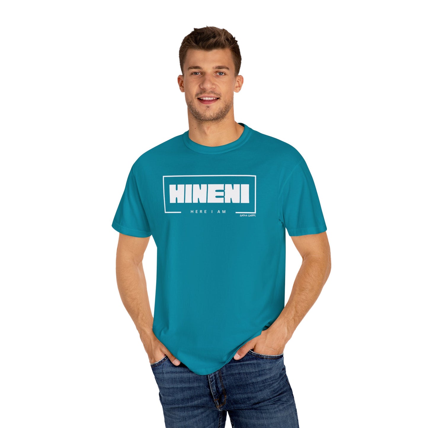 Hineni Hebrew Unisex T-Shirt - Here I am Comfort Color Cotton Shirt
