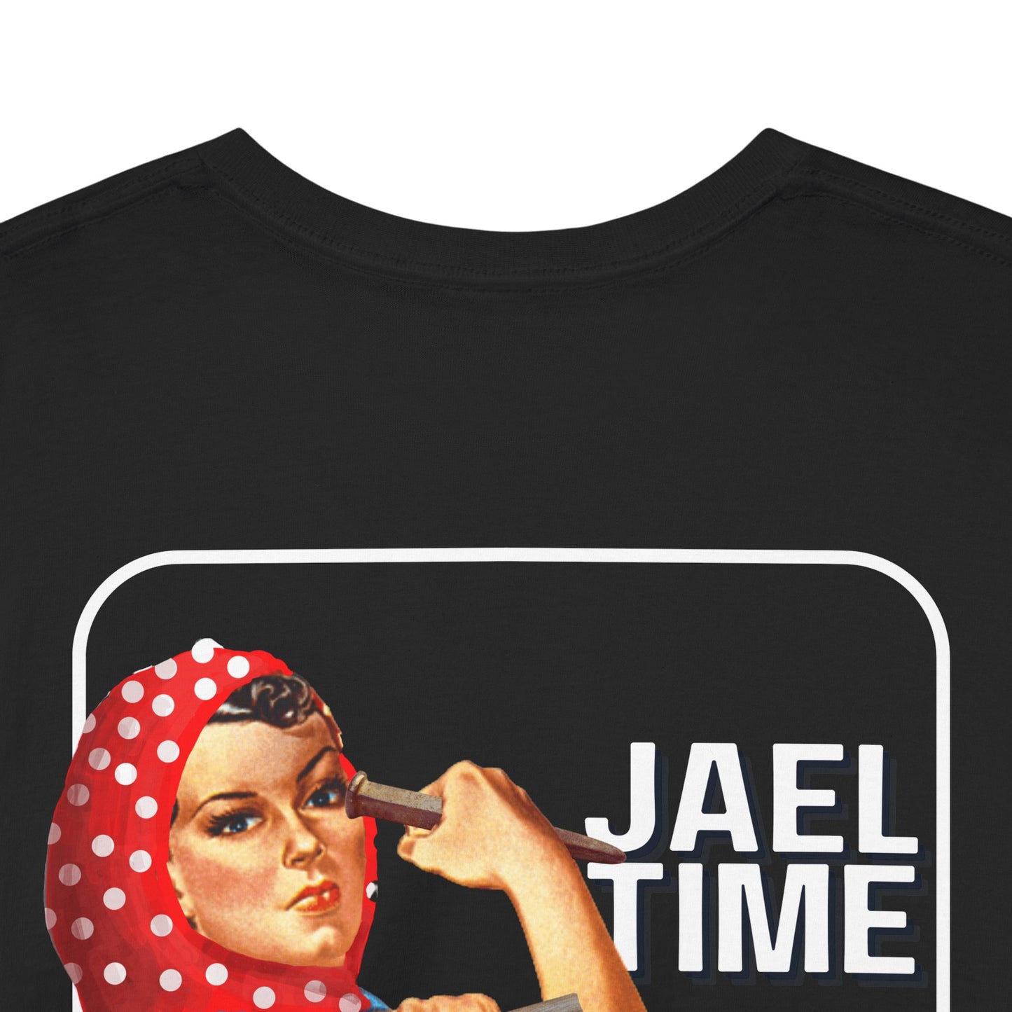 'Jael Time' Humorous Bible Story T-Shirt with Tent Peg and Hammer Design Cotton Tee