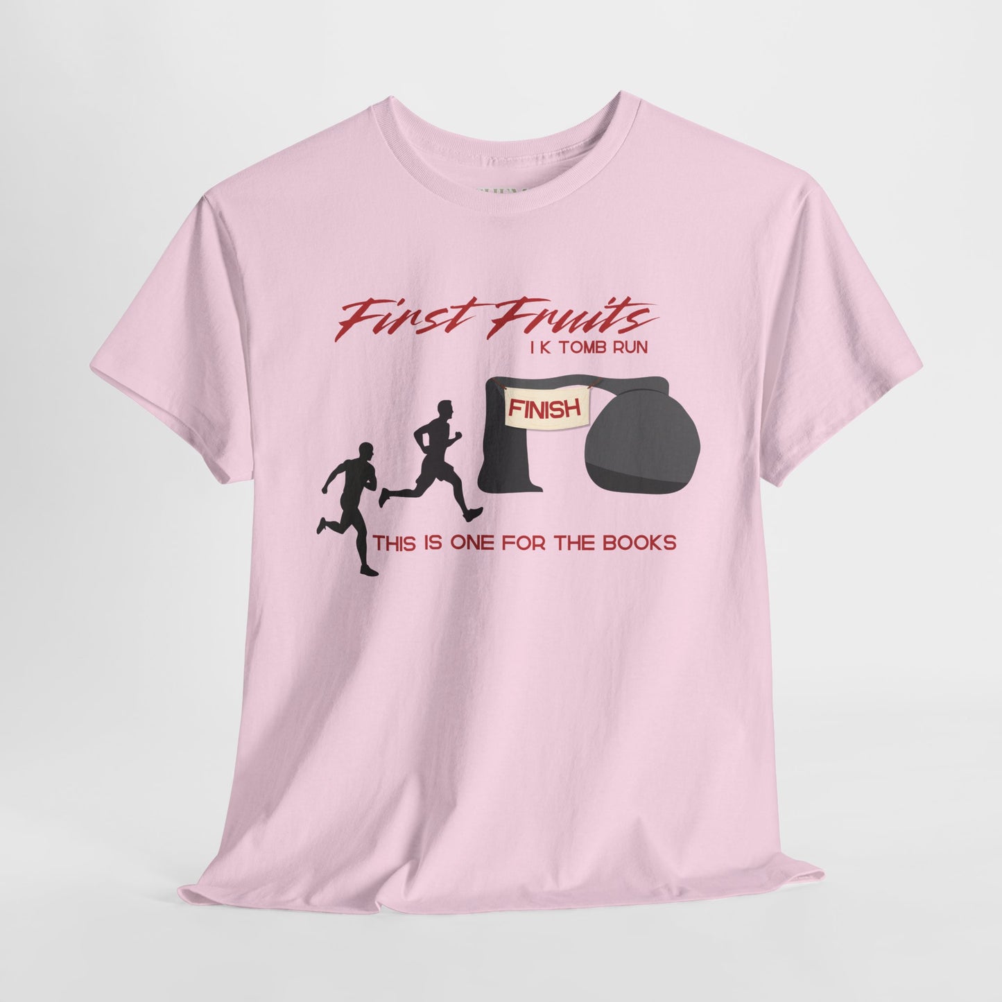 First Fruits 1k Tomb Run Unisex Tee - Funny Biblical Design