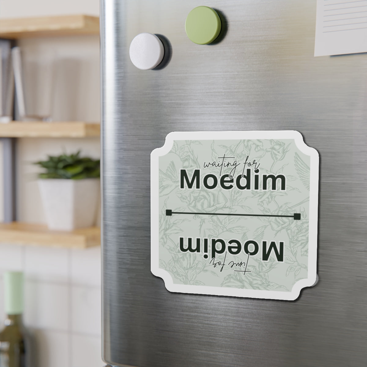 Green Roses 'Waiting for Moedim' VS 'Time for Moedim' Design, Decorative Fridge Magnet