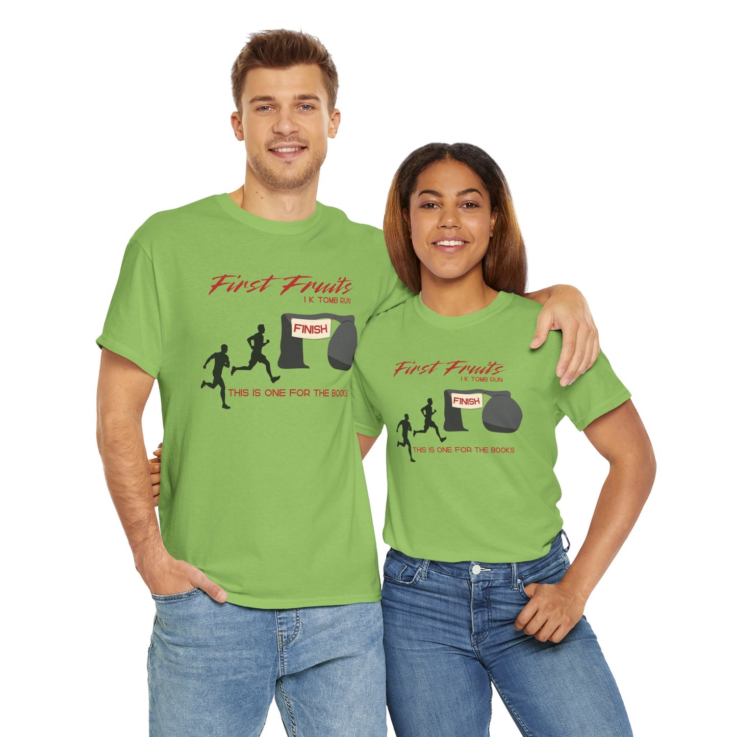 First Fruits 1k Tomb Run Unisex Tee - Funny Biblical Design