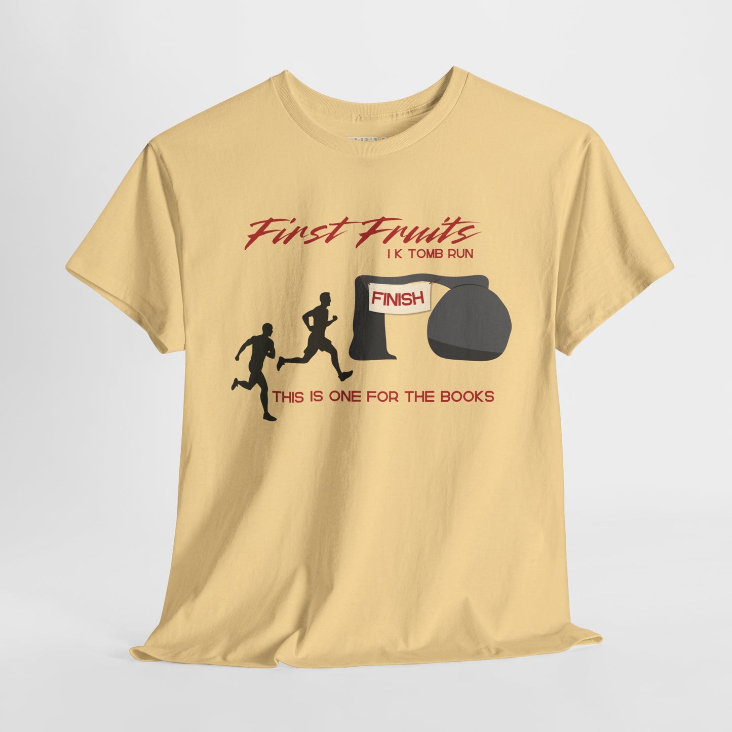 First Fruits 1k Tomb Run Unisex Tee - Funny Biblical Design