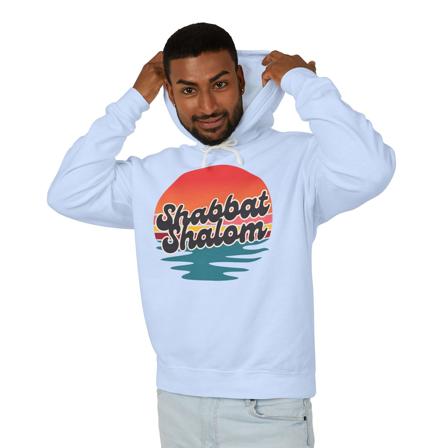 Shabbat Shalom Hoodie, Lightweight Hooded Sweatshirt, Unisex Spiritual Apparel, Torah Life, Cozy Shabbat Wear