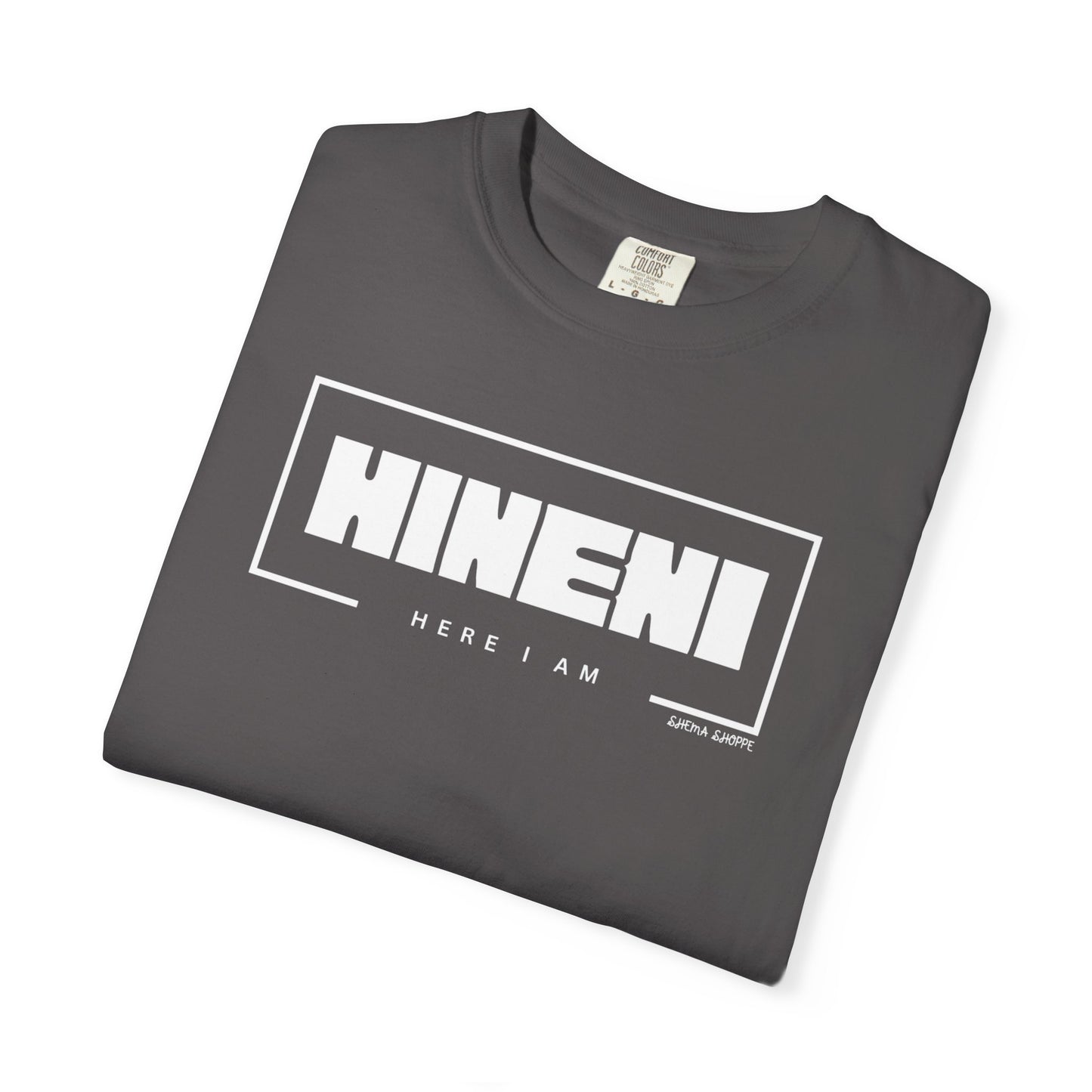 Hineni Hebrew Unisex T-Shirt - Here I am Comfort Color Cotton Shirt