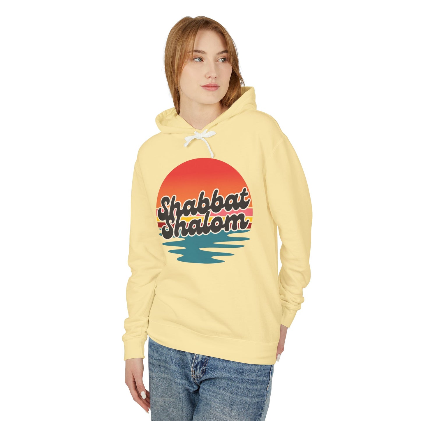Shabbat Shalom Hoodie, Lightweight Hooded Sweatshirt, Unisex Spiritual Apparel, Torah Life, Cozy Shabbat Wear