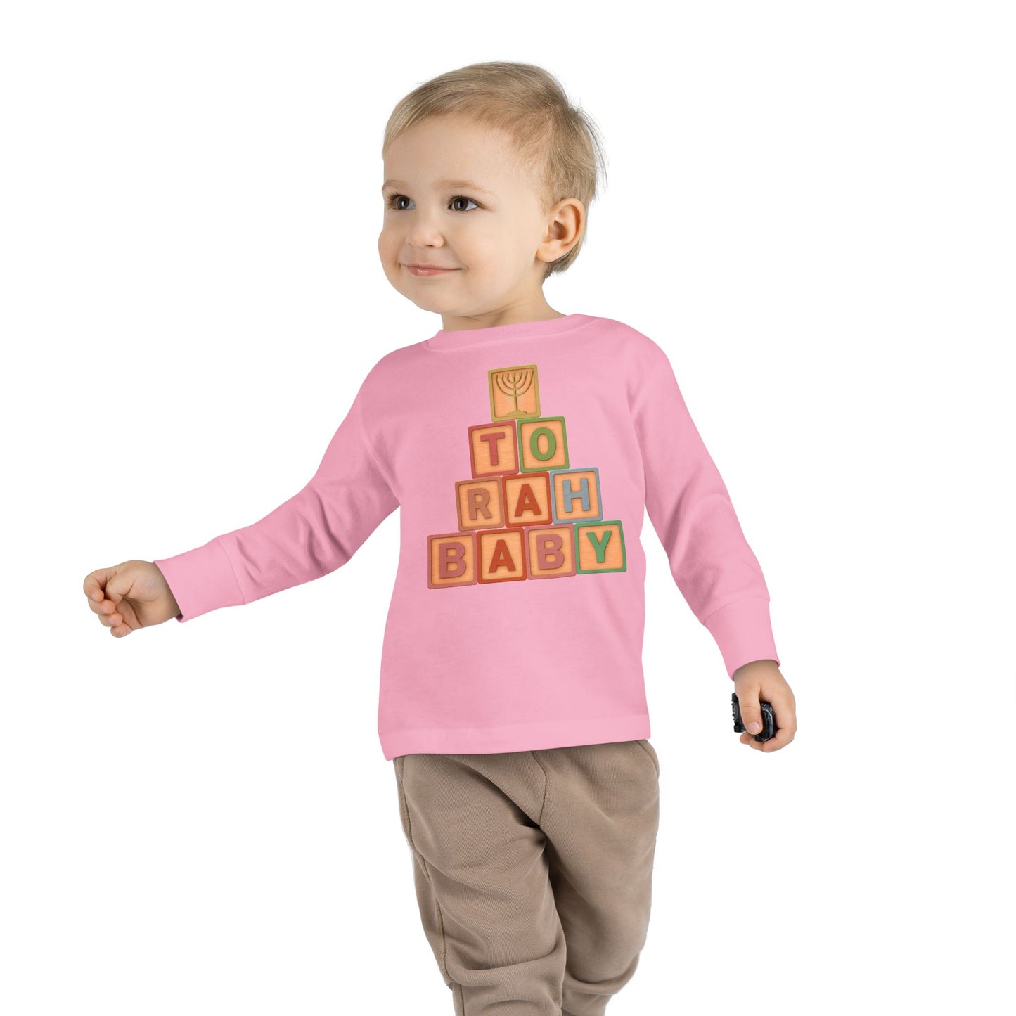Torah Baby Menorah Blocks- Toddler Long Sleeve Tee