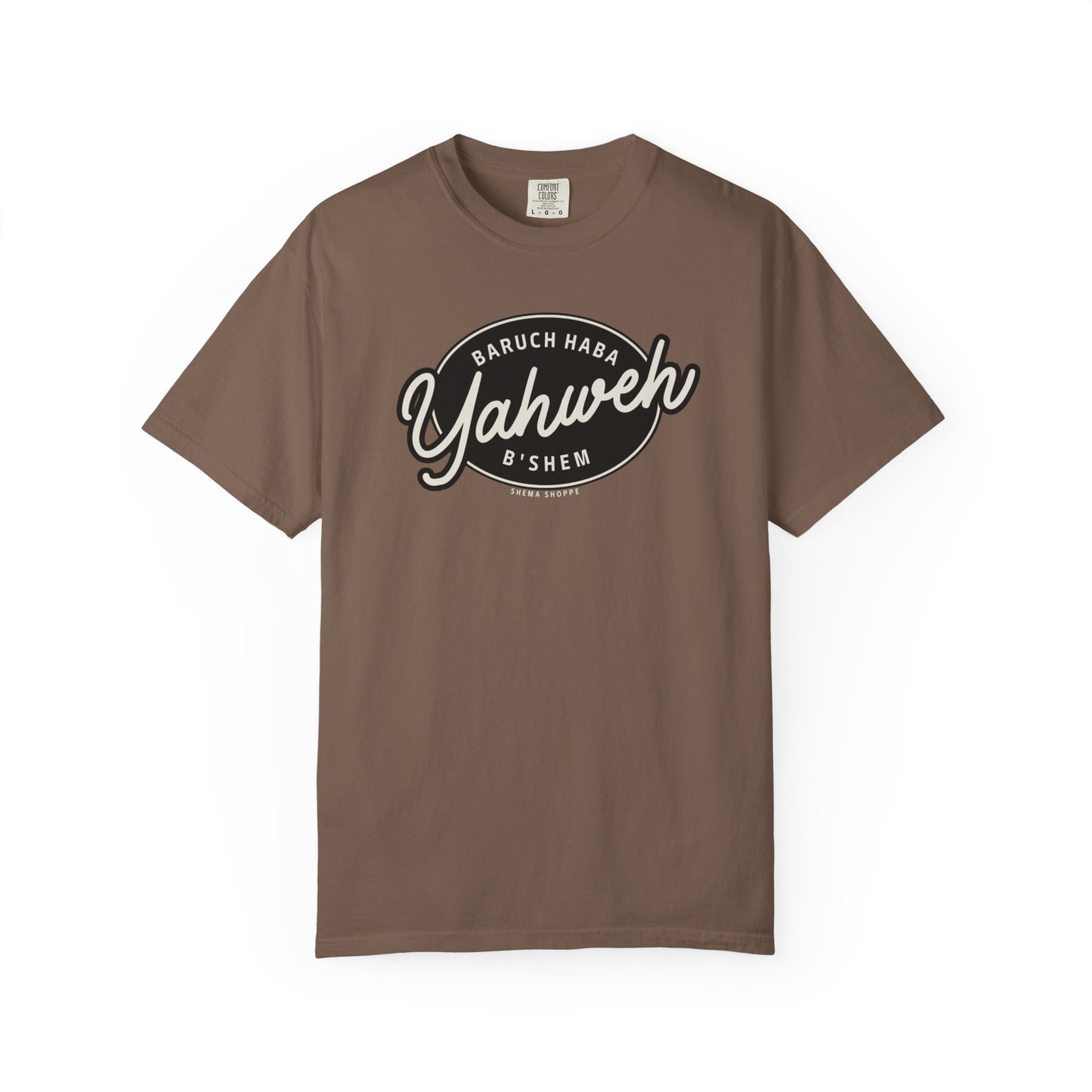 Cotton Tee Baruch Haba B'Shem Yahweh Unisex Garment-Dyed T-shirt