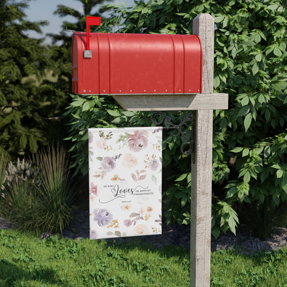 He who loves me keeps my commandments Garden Banner