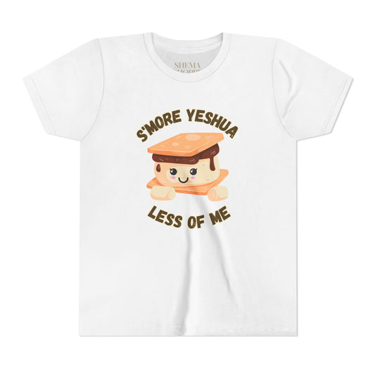 Youth T-Shirt - More Yeshua, Less of Me Shirt Cute S'mores for Sukkot