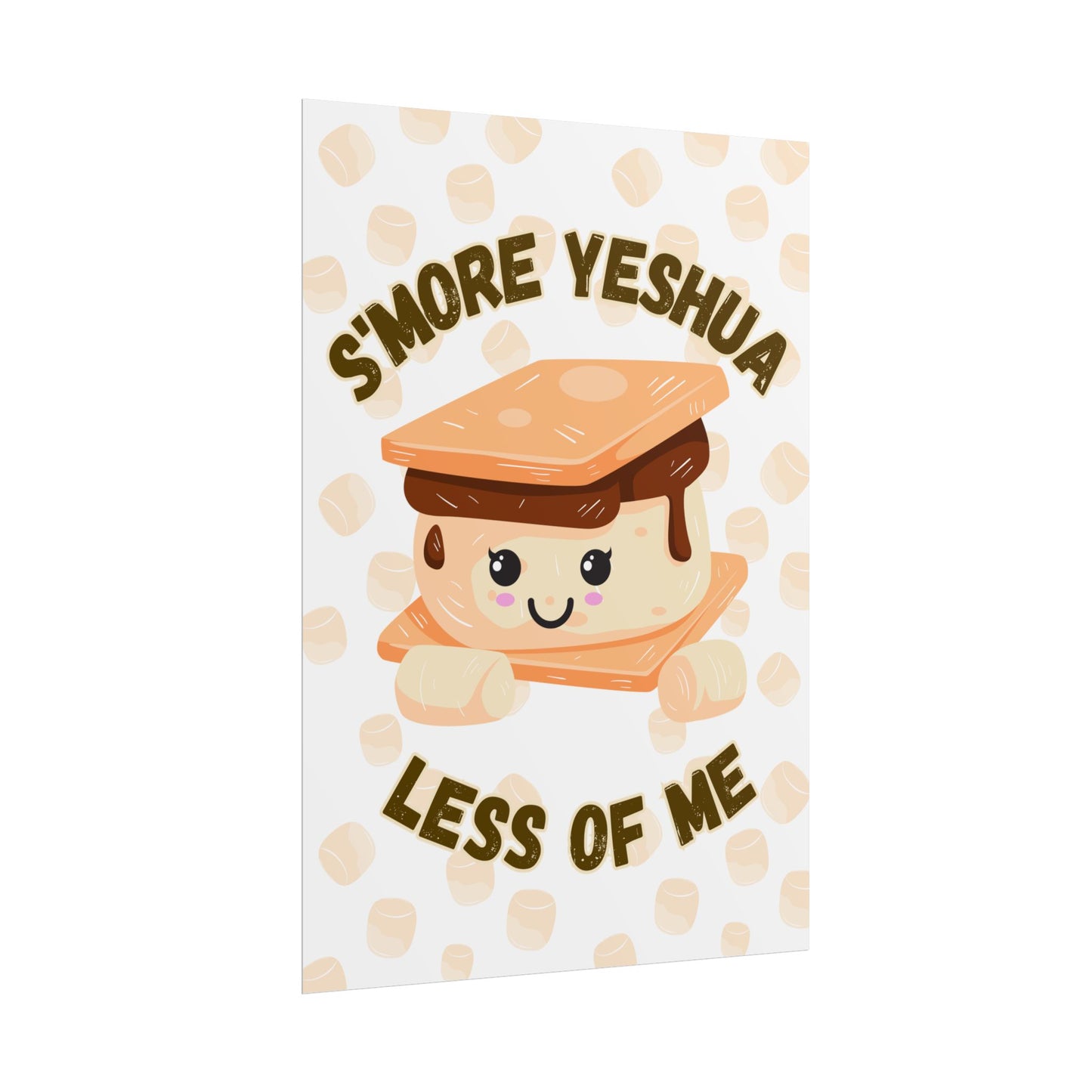 Cute S'more Yeshua Rolled Poster, Whimsical Wall Art, Sweet Kitchen Decor, Playful Gift Idea, Kids Room Wall Art