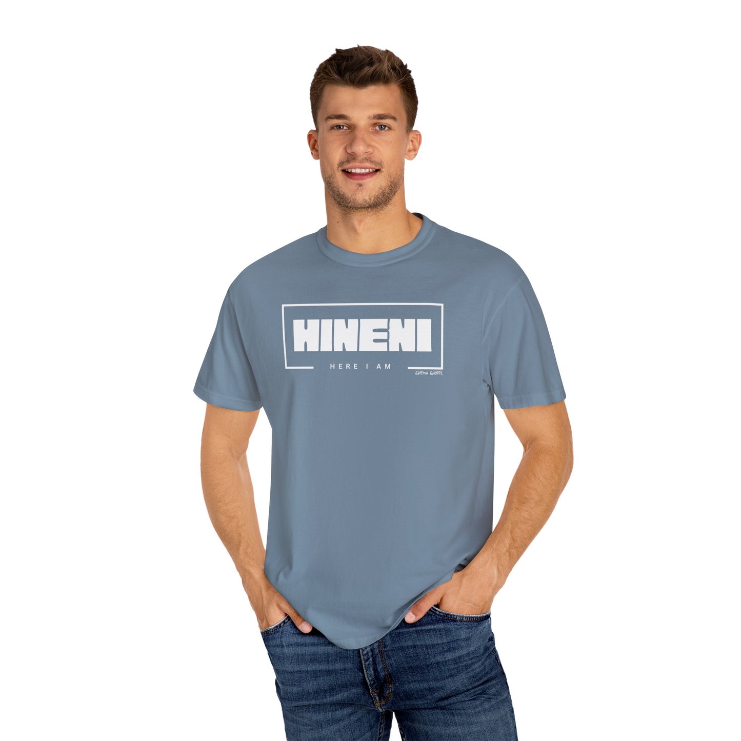 Hineni Hebrew Unisex T-Shirt - Here I am Comfort Color Cotton Shirt