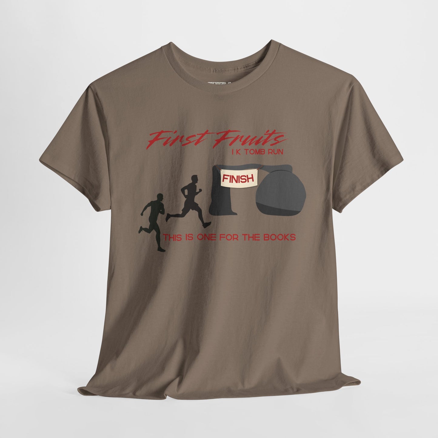First Fruits 1k Tomb Run Unisex Tee - Funny Biblical Design