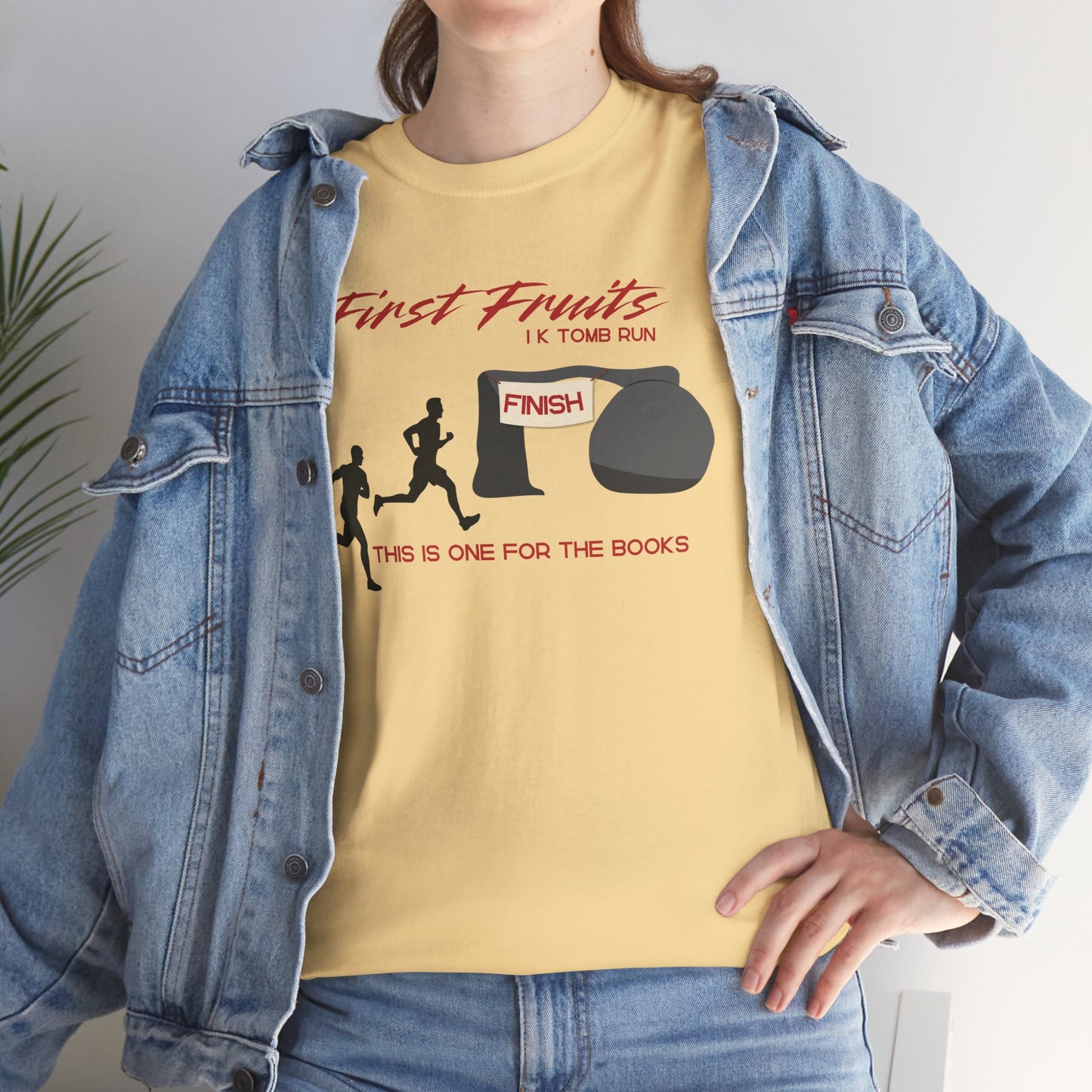 First Fruits 1k Tomb Run Unisex Tee - Funny Biblical Design