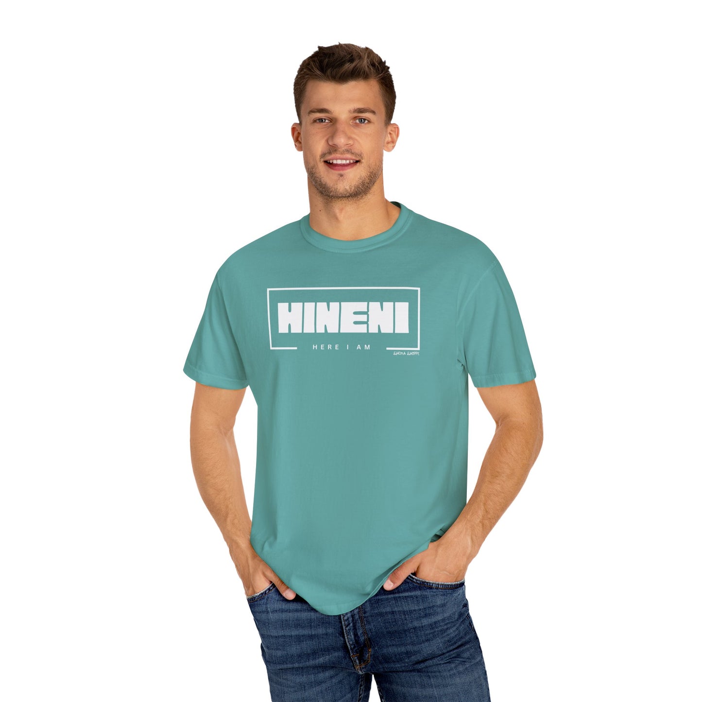 Hineni Hebrew Unisex T-Shirt - Here I am Comfort Color Cotton Shirt