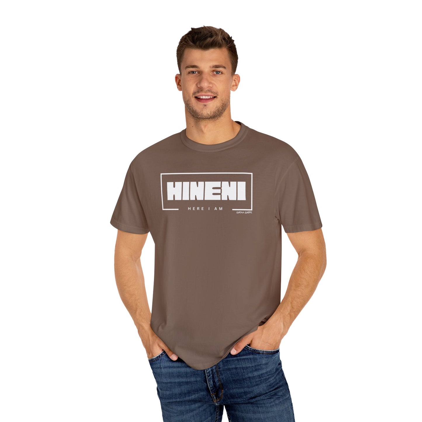 Hineni Hebrew Unisex T-Shirt - Here I am Comfort Color Cotton Shirt