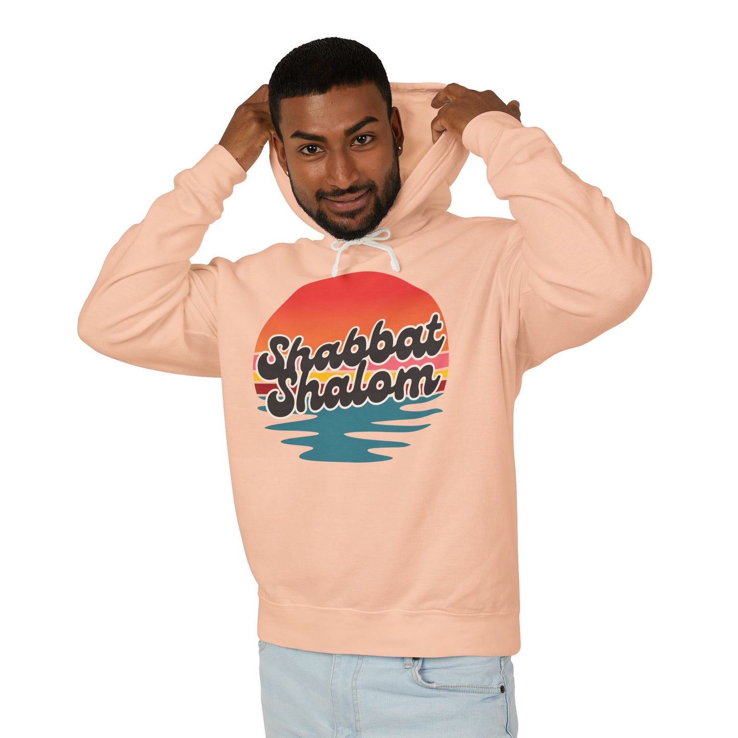 Shabbat Shalom Hoodie, Lightweight Hooded Sweatshirt, Unisex Spiritual Apparel, Torah Life, Cozy Shabbat Wear
