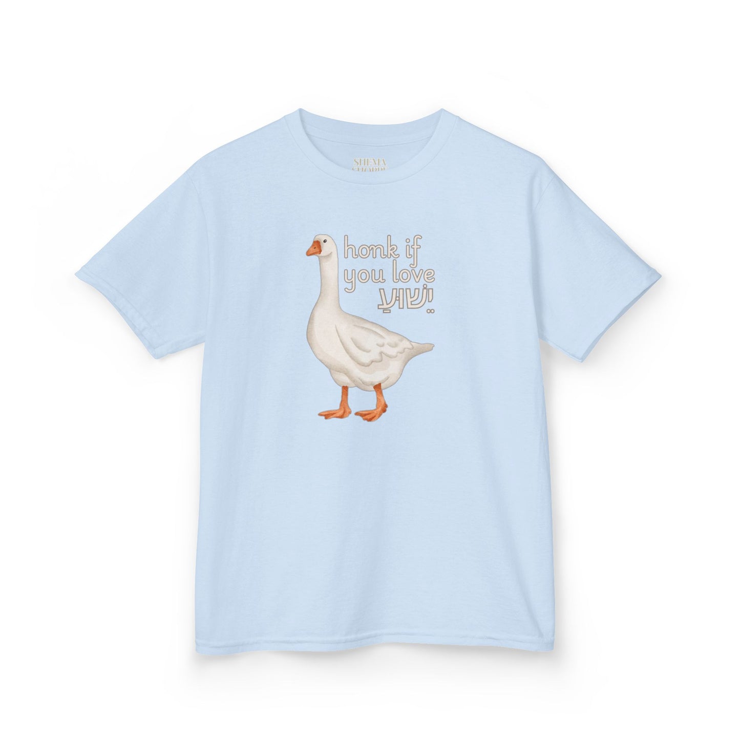 Kids Tee Honk if you Love Yeshua - Goose Print