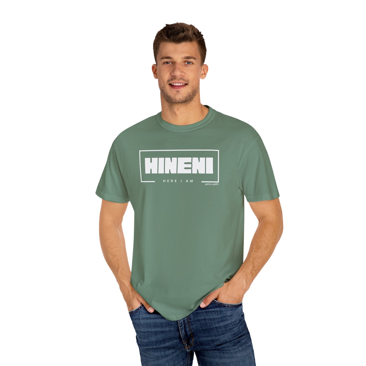 Hineni Hebrew Unisex T-Shirt - Here I am Comfort Color Cotton Shirt