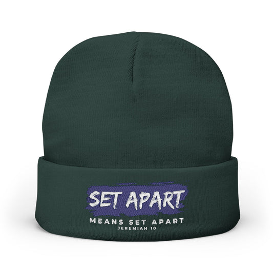 Embroidered Knit Beanie - Set Apart Jeremiah 10 Inspiration