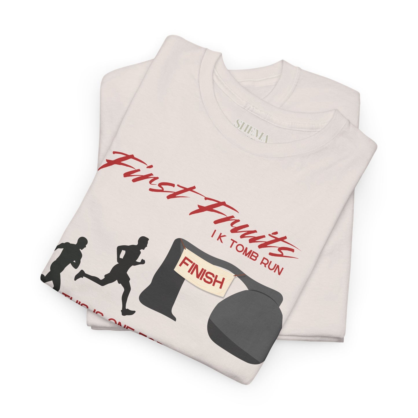 First Fruits 1k Tomb Run Unisex Tee - Funny Biblical Design