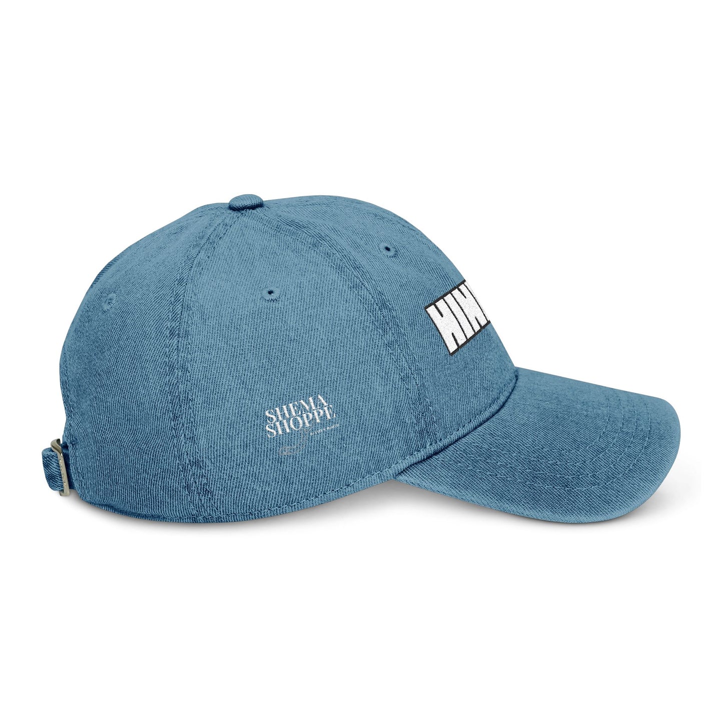 Hineni Here I Am YHWH - Bible Inspired Denim Cotton Embroidered Hat