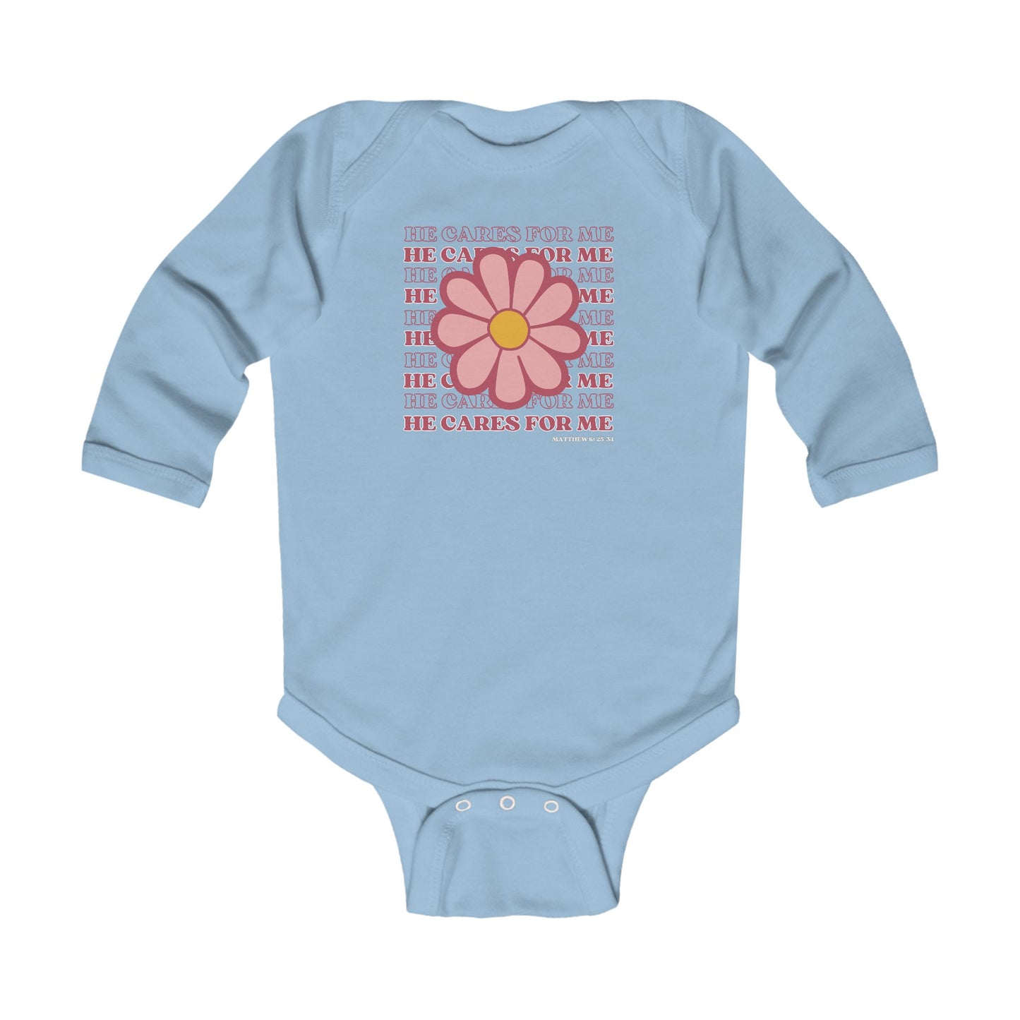 He Cares For Me- Infant Long Sleeve Bodysuit