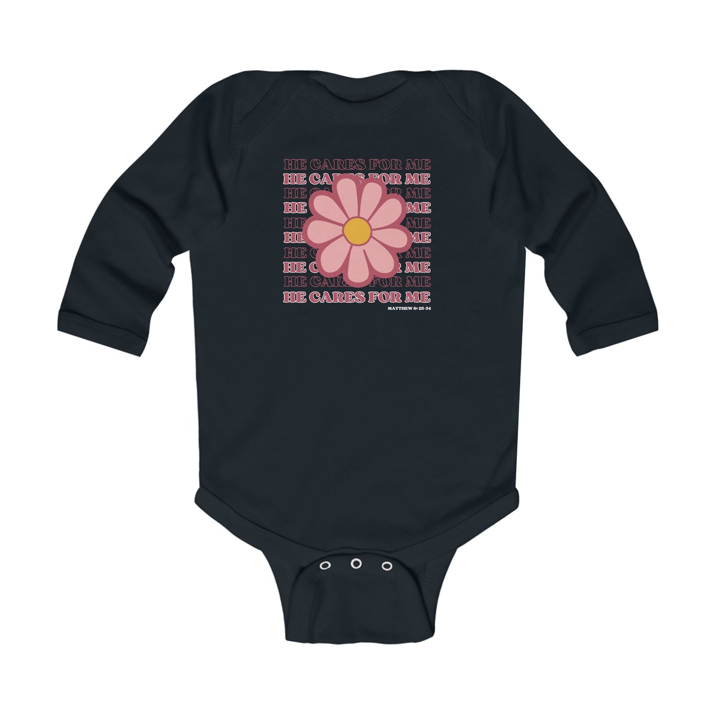 He Cares For Me- Infant Long Sleeve Bodysuit