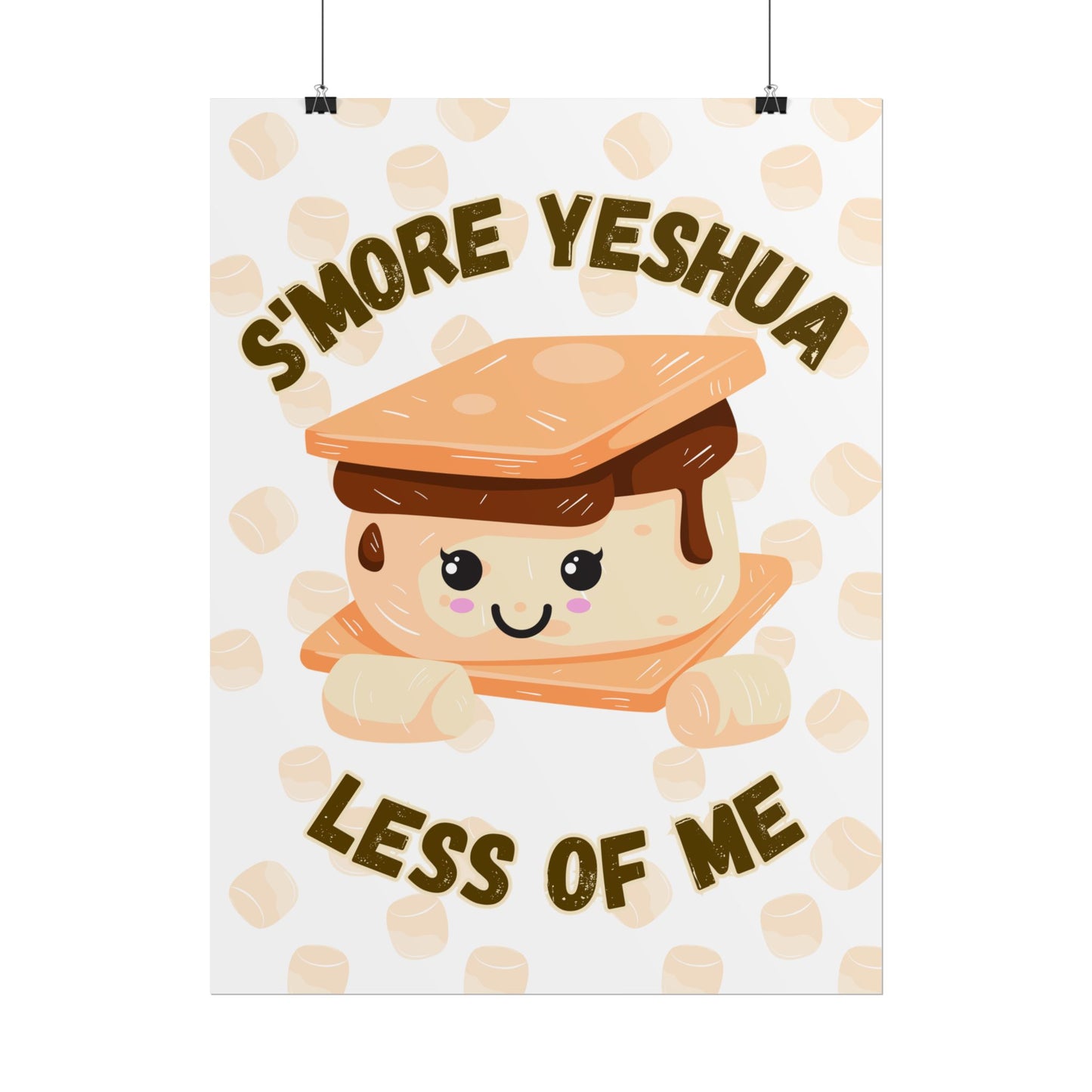 Cute S'more Yeshua Rolled Poster, Whimsical Wall Art, Sweet Kitchen Decor, Playful Gift Idea, Kids Room Wall Art