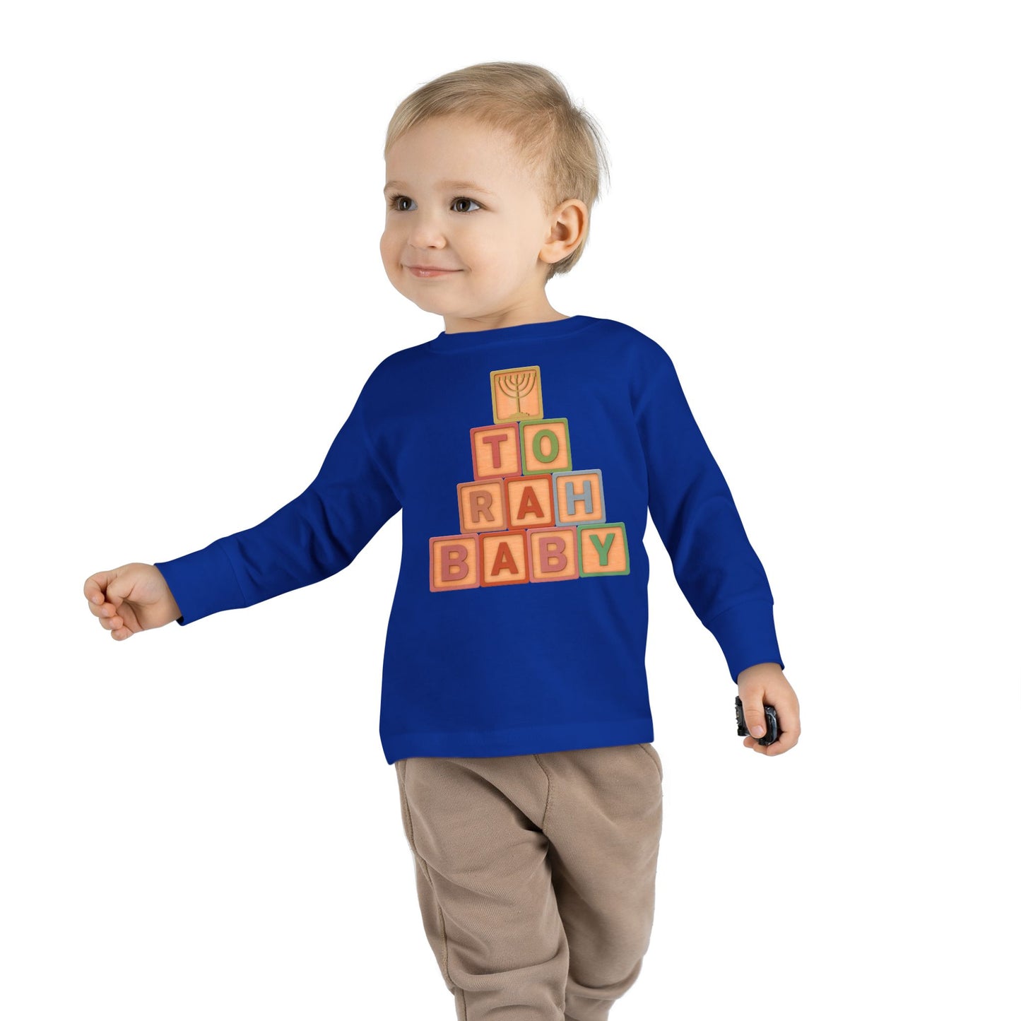 Torah Baby Menorah Blocks- Toddler Long Sleeve Tee
