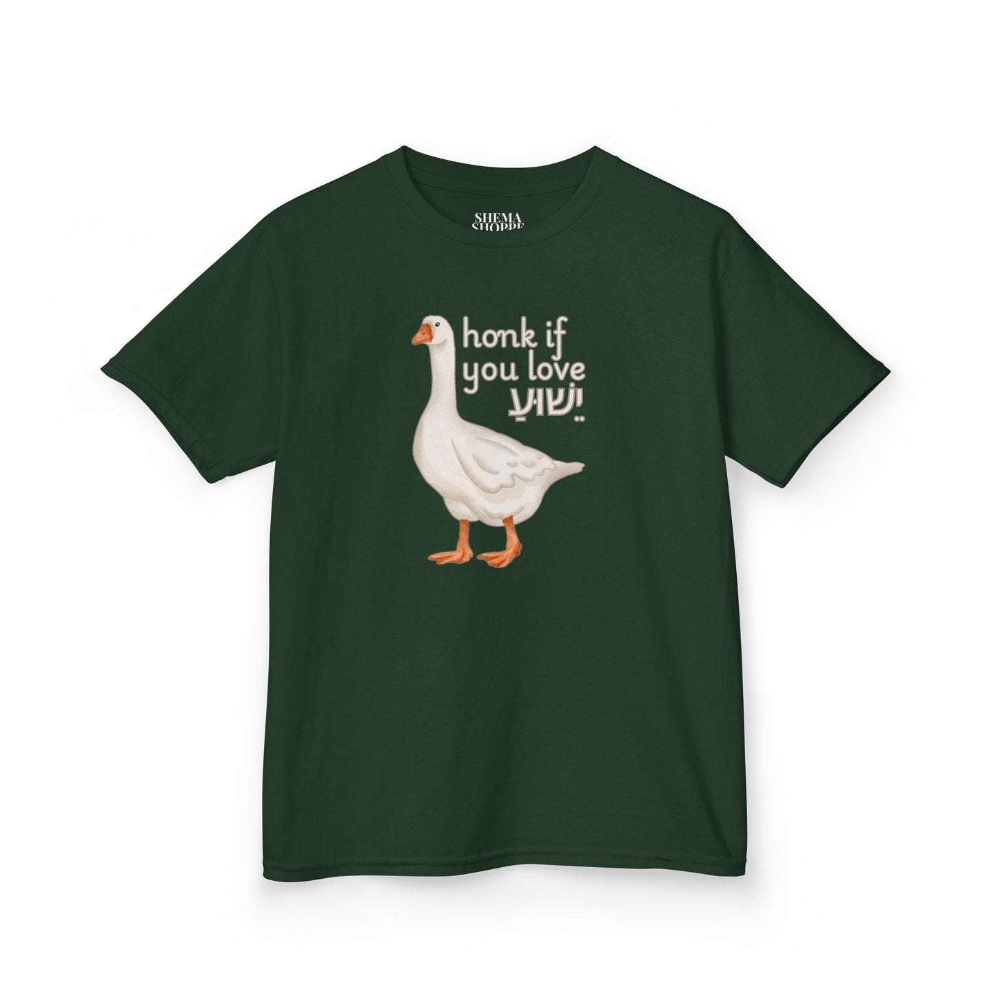 Kids Tee Honk if you Love Yeshua - Goose Print